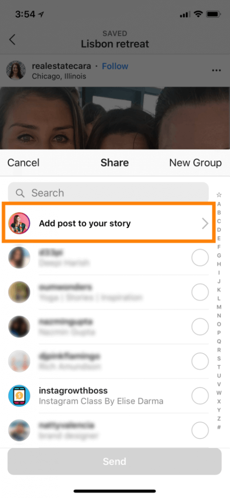 how to add post to story
