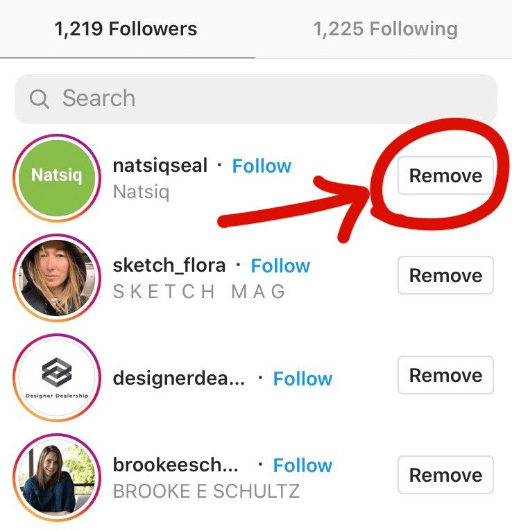 how to remove an instagram follower