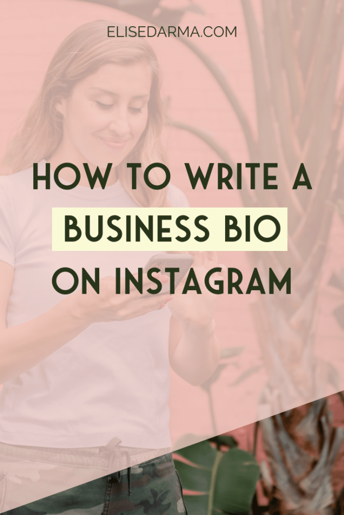 business bio on Instagram