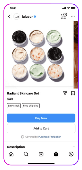 Instagram Shop - Add to Cart