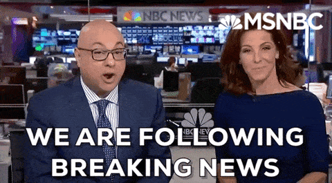 MSNBC anchors saying “we are following breaking news”