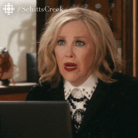 Gif of Moira from Schitt's Creek exclaiming "Oh wow!"